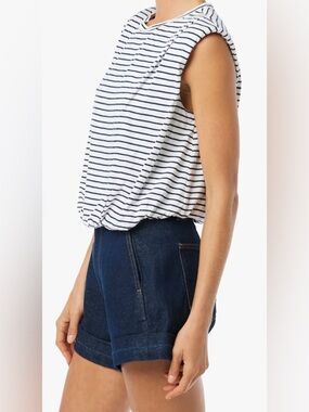 Joe's Jeans NWOT The Arden Slub Sleeveless Tee in Brenton Stripe, Size XL